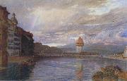 Alfred William Hunt,RWS Lucerne (mk46) oil on canvas